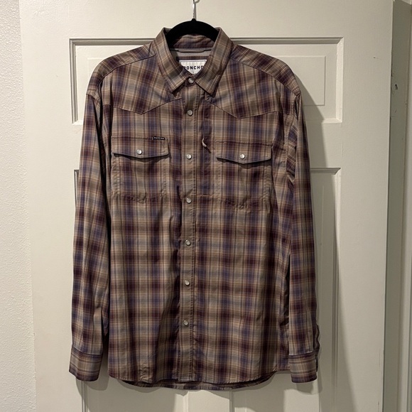 Poncho Western Pearl Snap - The Muleshoe - Picture 2 of 4